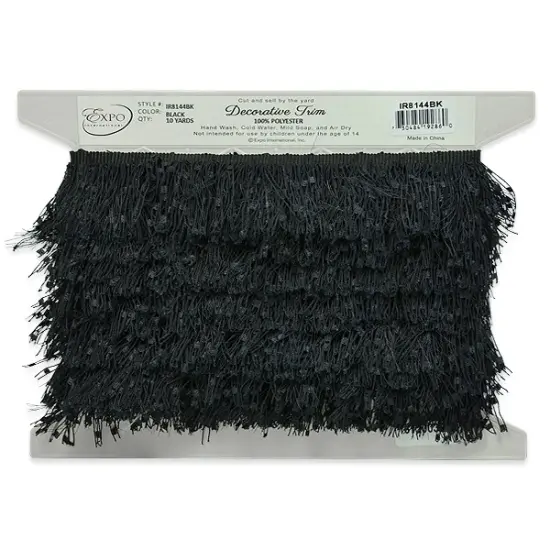 10 yards of Marienetta Celebration Fringe Trim 1 3/4" | 10 yard cut Black {3}