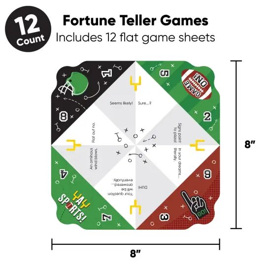 Big Dot of Happiness The Big Game - Football Party Cootie Catcher Game - Prediction Fortune Tellers - Set of 12 {5}