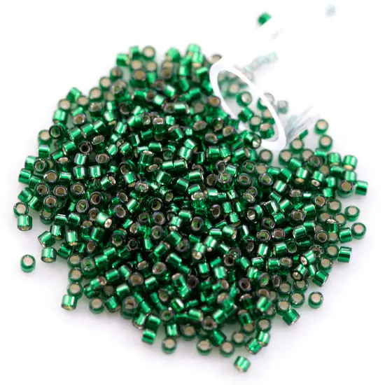 Miyuki Delica Seed Bead 11/0 Silver Lined Dark Green {1}