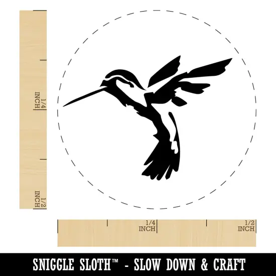 Hummingbird Sketch Self-Inking Rubber Stamp for Stamping Crafting Planners Purple {1}
