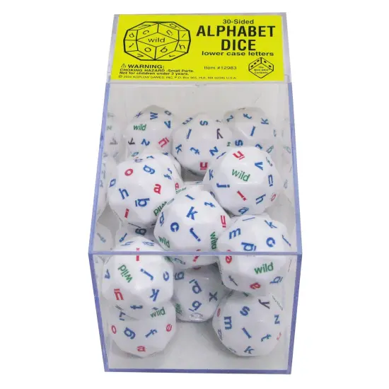 30-Sided Alphabet Dice, Lower Case Letters, Box of 20 {1}