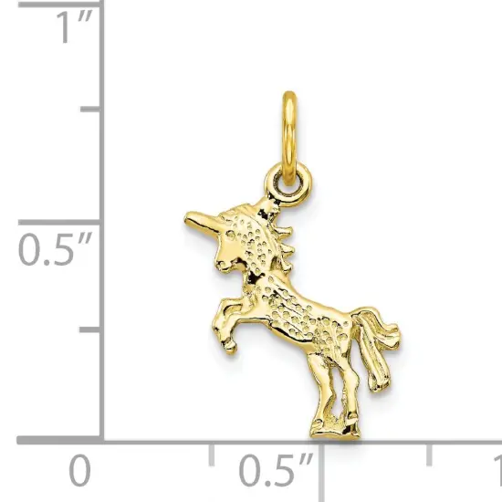 10K Yellow Gold Baby Unicorn Charm Polished Jewelry 22mm x 11mm {3}