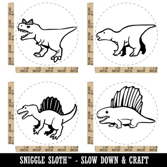 Cute Dinosaurs Rubber Stamp Set for Stamping Crafting Planners {1}