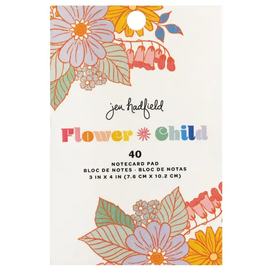 Jen Hadfield Flower Child Notecards 3"X4" 40/Pkg-W/Silver Holographic Foil {1}