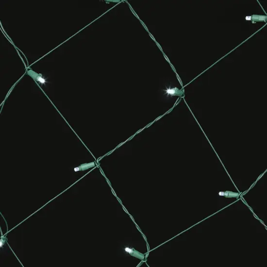 120 Pure White Wide Angle Net LED Lights 4Ft. x6Ft. Green Wire Christmas set {2}