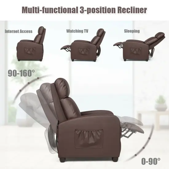 Recliner Sofa Wingback Chair with Massage Function {6}