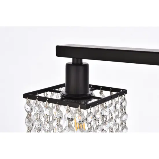 Phineas 5 lights bath sconce in black with clear crystals {6}