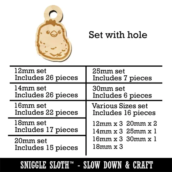 Cute Chicken Nugget Mini Wood Shape Charms Jewelry DIY Craft {1}