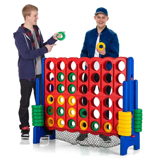 Costway 4-to-Score Giant Game Set 4-in-a-Row Connect Game W/Net Storage for Kids & Adult {1}