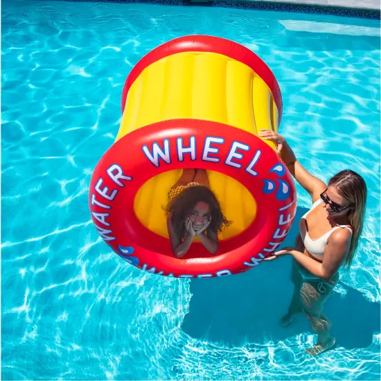Swim Central Inflatable Yellow Water Wheel Swimming Pool Float - 40" {3}