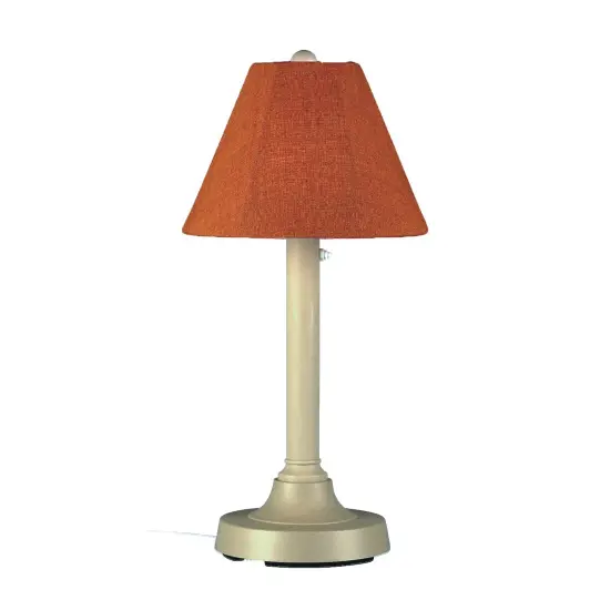San Juan 30" Table Lamp 30125 with 2" bisque body and chili linen Sunbrella shade fabric {1}