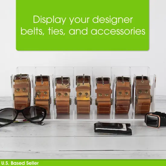 7Penn Clear Acrylic Belt Organizer for Drawer - 7 Section Men Belt Holder {3}