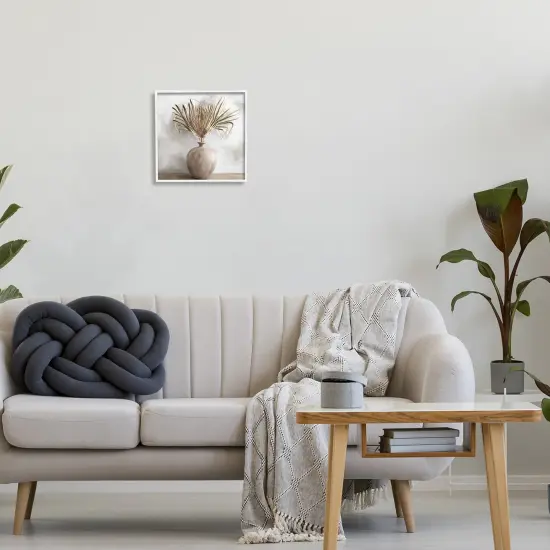 Stupell Industries Fan Plant in Vase Framed Giclee Art White Frame {2}