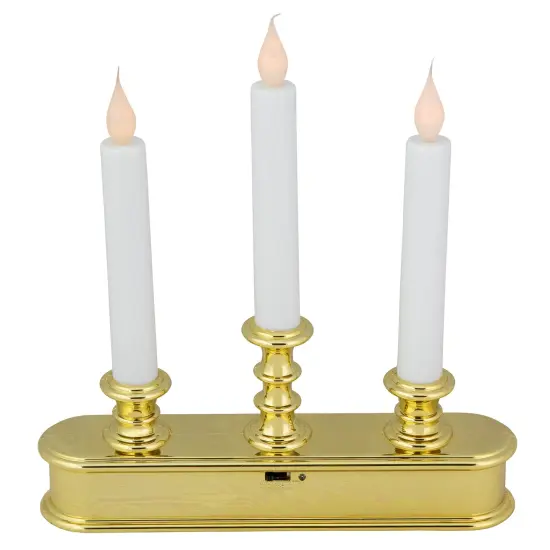 Northlight LED 3-Light Candolier Window Candle - 10" - White and Gold {4}