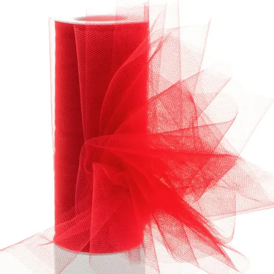 6" Premium Tulle Red 100 Yard {1}