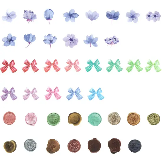 Wrapables 3 Rolls Decorative Washi Tape Stickers for Scrapbooking, Stationery, Diary, Card Making (300 pcs) Light Blue {2}