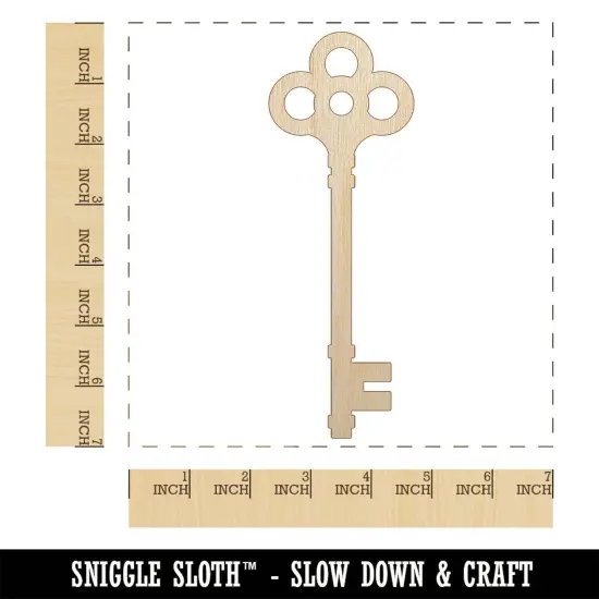 Vintage Skeleton Key Unfinished Wood Shape Piece Cutout for DIY Craft Projects {1}
