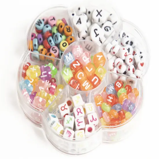 CousinDIY Flower-Shaped Alphabet Bead Mix 245/Pkg-Multicolor {5}