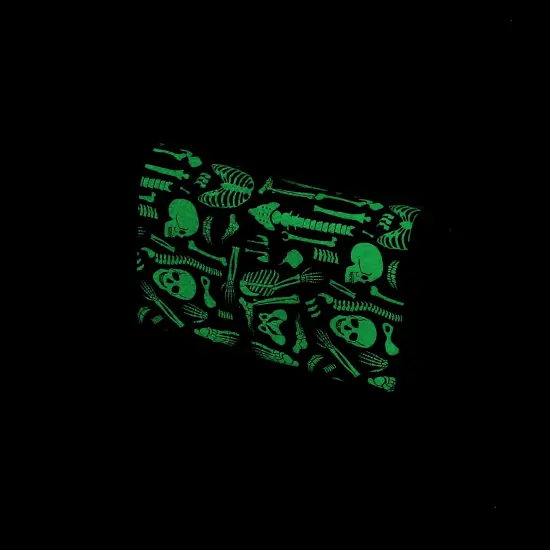 Glow in the Dark Skeleton Print Black Vinyl Wallet With Removable Wrist Strap {4}