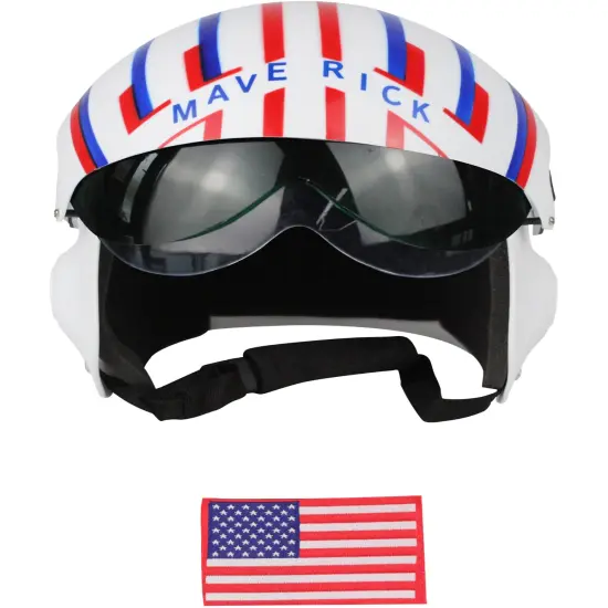 Adult's Air Force Combat Pilot White Maverick Helmet Costume Accessory {1}