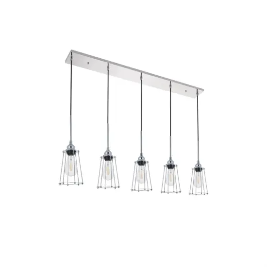 Auspice 5 light chrome Pendant {5}