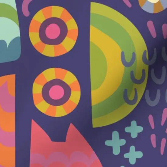 Various Fabrics by the Yard or Fat Quarter Whimsical Strigiforme Raptor Modern Custom Printed Fabric by Spoonflower {7}