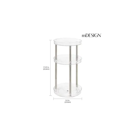 mDesign Spinning 3-Tier Lazy Susan 360 Makeup Organizer Tower {3}