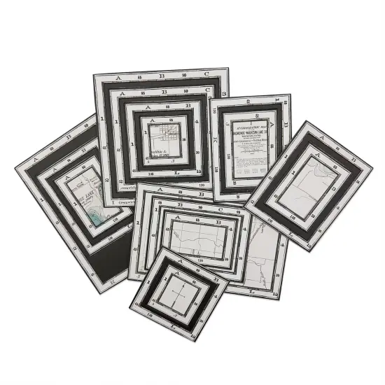 Vintage Artistry Everywhere Chipboard Frame Set-Map {2}