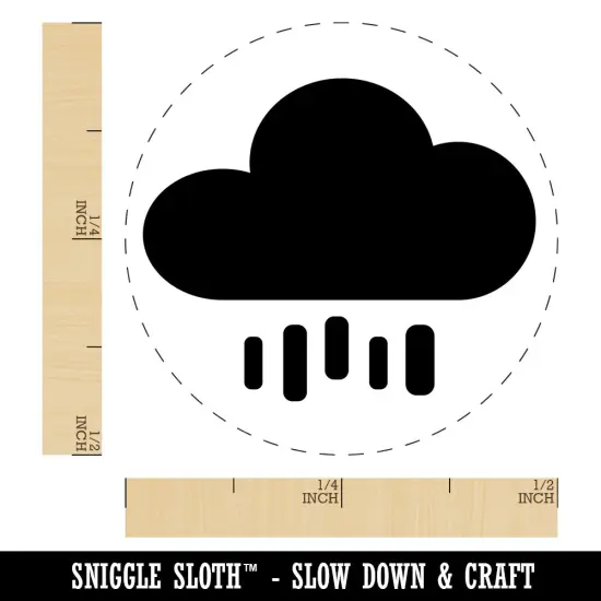 Rain Cloud Solid Self-Inking Rubber Stamp for Stamping Crafting Planners Lime Green {1}