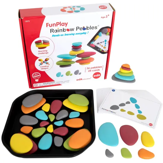 Rainbow Pebbles - FunPlay Activity Set - Set of 36 + 50 Activities + Messy Tray {1}