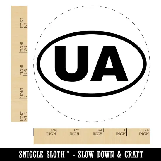 Ukraine UA Euro Oval Rubber Stamp for Stamping Crafting Planners {1}