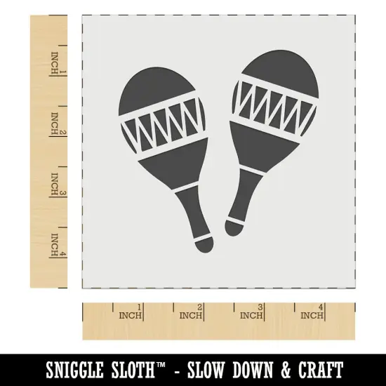Maracas Rumba Shaker Mardi Gras Latin Caribbean Musical Instrument Wall Cookie DIY Craft Reusable Stencil {6}