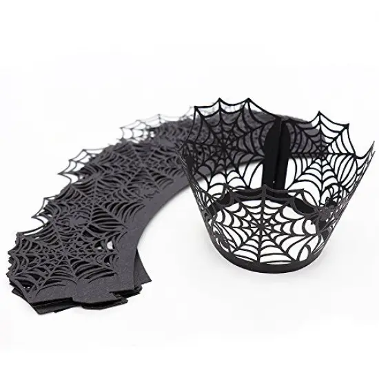 Halloween Cupcake Wrappers,Spider Web Cupcake Wrapper,Halloween Party Decorations Supplies 36Pcs {2}