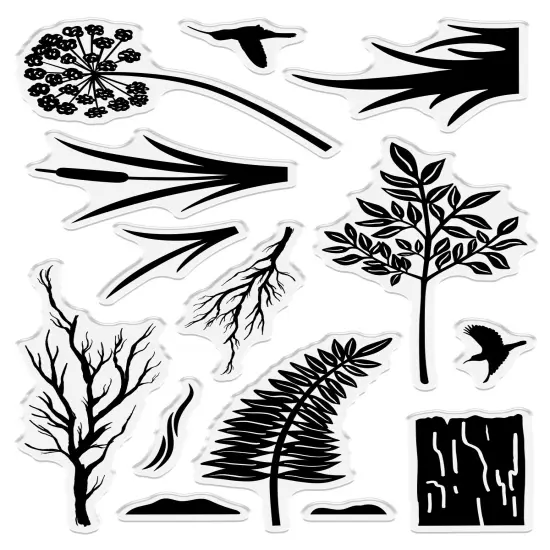 Nature's Garden Kingfisher Clear Acrylic Stamps-Nature Silhouette {2}