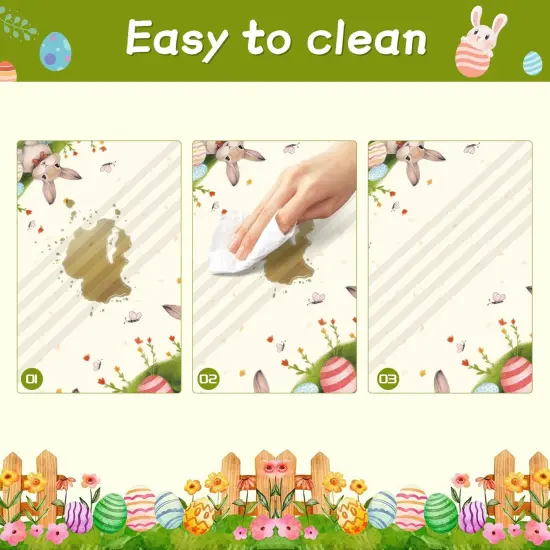 Easter Tablecloth Decorations for Party, 3 Pack Disposable Plastic Easter Table Cloth 54" x 108", Easter Bunny Table Cloths for Party Supplies,Easter Party Favors for Home Picnic Outdoor Dinner Dining {6}