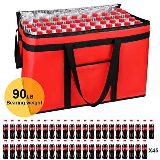 Extra large XXXL Insulated Food Delivery Bag Cooler Bags Keep Food Warm Catering Therma for doordash Catering Cooler Bags Keep Food Warm Catering Therma Catering Shopper hot XXXL warming RED Pizza {5}