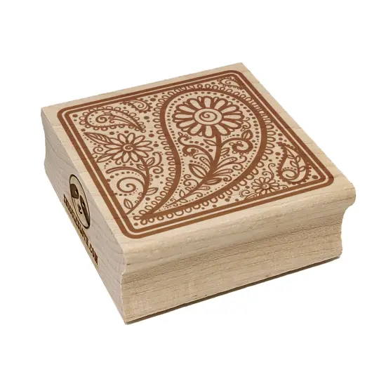 Floral and Swirly Paisley Square Square Rubber Stamp for Stamping Crafting {7}