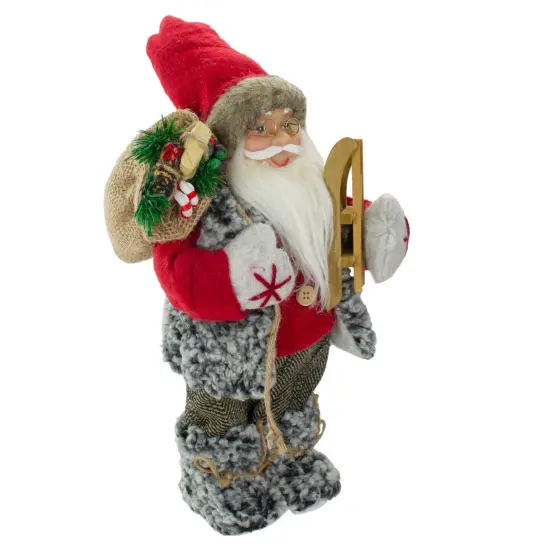 Northlight Santa Claus with Presents and Sled Standing Christmas Figure - 12" Red {4}