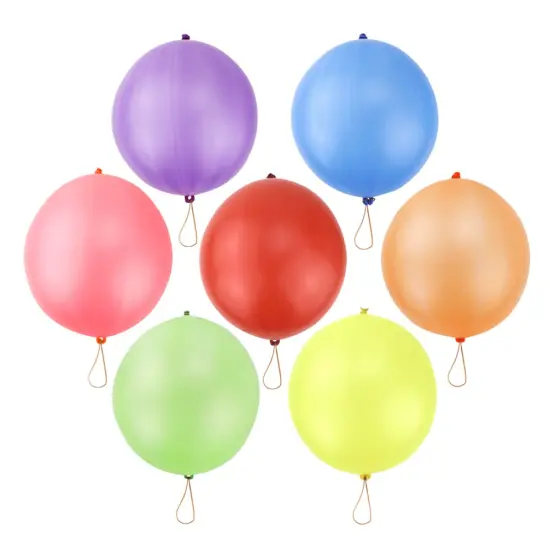 36 Pieces Punch Balloons Punching Balloon Heavy Duty Party Favors For Kids, Bouncy Balls with Rubber Band Handle for Birthday Party, Goodie Bag {6}