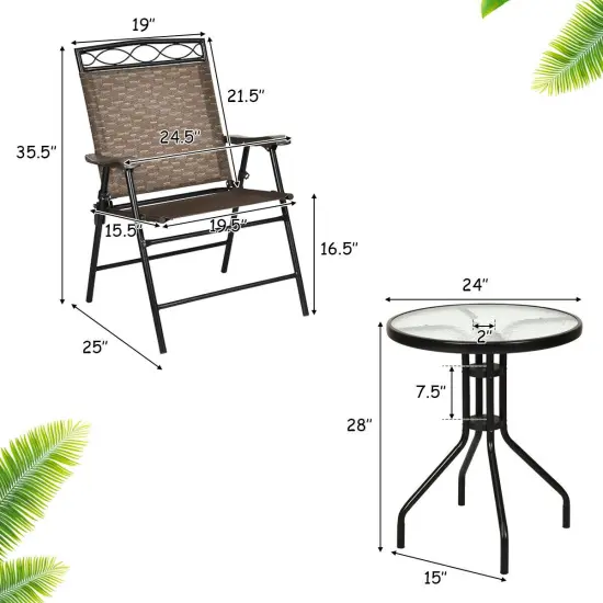 Patio Dining Set with Patio Folding Chairs and Table {4}
