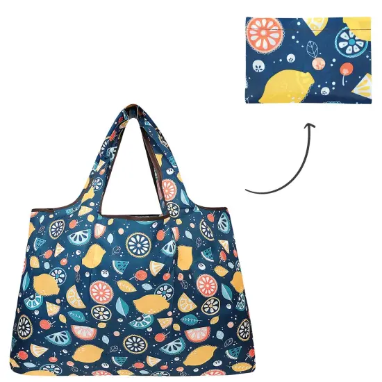 Wrapables Large Foldable Tote Nylon Reusable Grocery Bag Citrus {3}