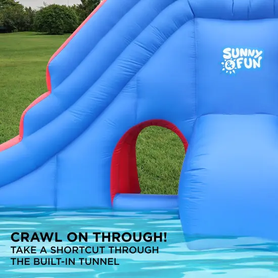 Sunny & Fun Inflatable Kids Backyard Water Slide Park with Splash Pool {4}