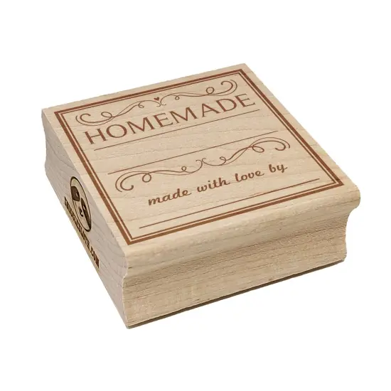 Filigree Homemade Made With Love By Fill In Jam Jelly Jar Square Rubber Stamp for Stamping Crafting {7}