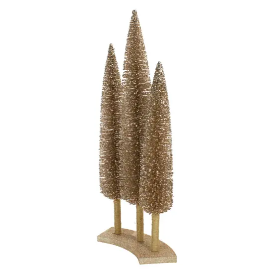 Northlight Sisal Christmas Trees Decor - 25" - Rose Gold - Set of 3 Brown {5}