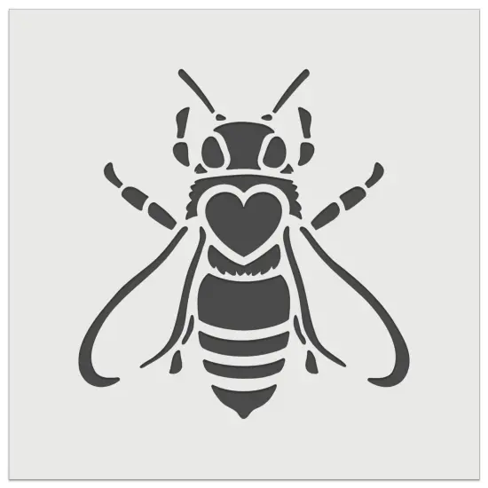 Honey Bee with Heart on Back Wall Cookie DIY Craft Reusable Stencil {7}
