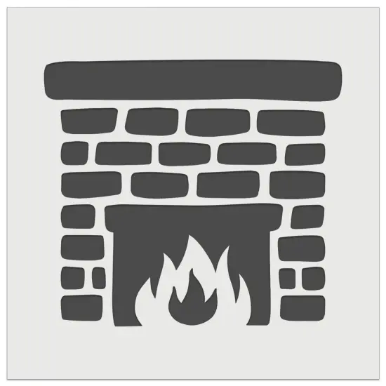 Stone Brick Fireplace Wall Cookie DIY Craft Reusable Stencil {2}