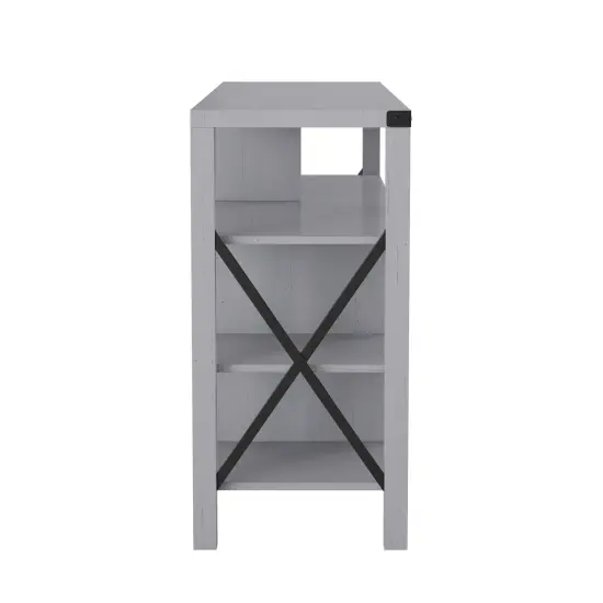 Merrick Lane Green River Media Console with Open and Closed Storage Coastal Gray {5}