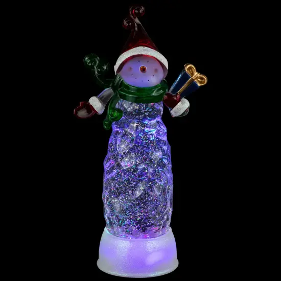 Northlight LED Lighted Acrylic Snowman Christmas Snow Globe - 11.5" Clear {6}