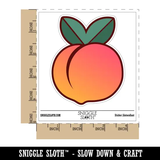Plump Peach Waterproof Vinyl Phone Tablet Laptop Water Bottle Sticker Set - 5 Pack {1}
