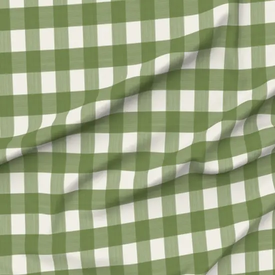 Various Fabrics by the Yard or Fat Quarter Buffalo Plaid Gingham Check Watercolor Spring Summer Green Cream Custom Printed Fabric by Spoonflower {6}